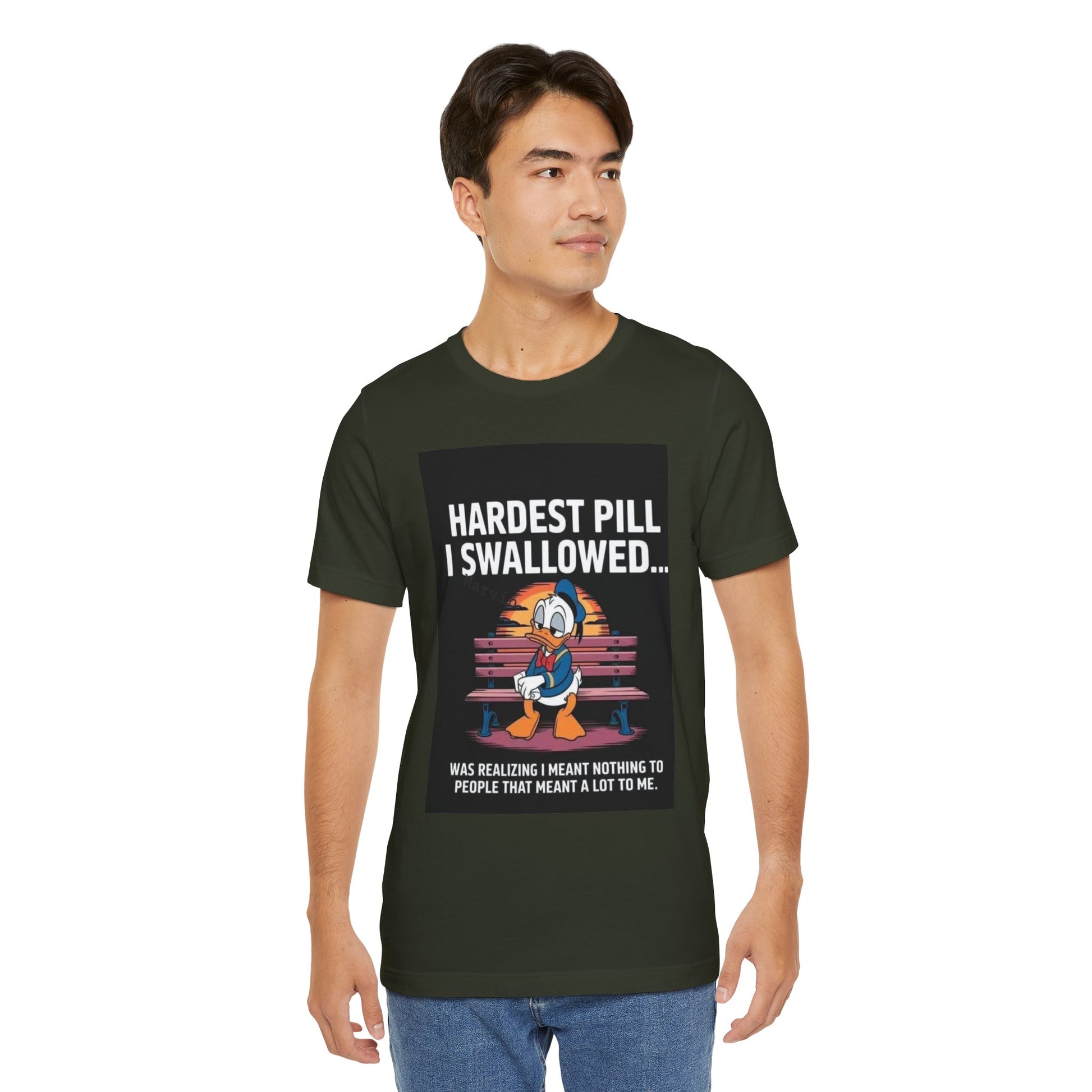 Hardest Pill Unisex Jersey Tee - Reflective Graphic T-Shirt for Thoughtful Wearers - Laughing N Style 