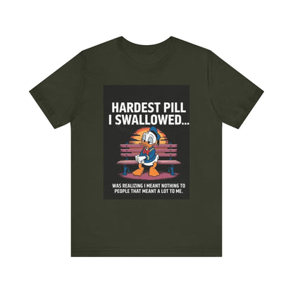 Hardest Pill Unisex Jersey Tee - Reflective Graphic T-Shirt for Thoughtful Wearers - Laughing N Style 