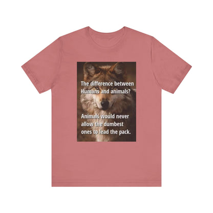Humorous Animal-Themed Unisex Jersey Tee - "The Difference Between Humans and Animals?" - Laughing N Style 