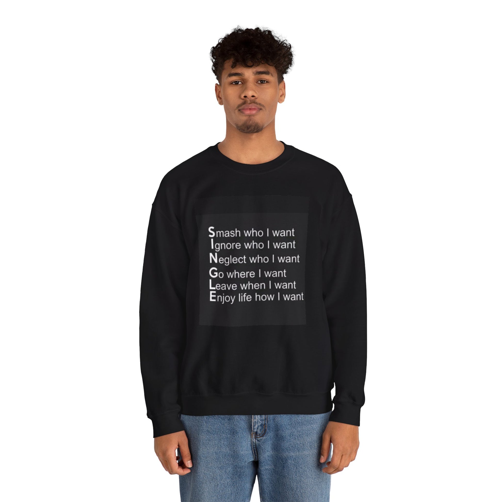 SNGLE Crewneck Sweatshirt - Embrace Independence and Self-Expression - Laughing N Style 