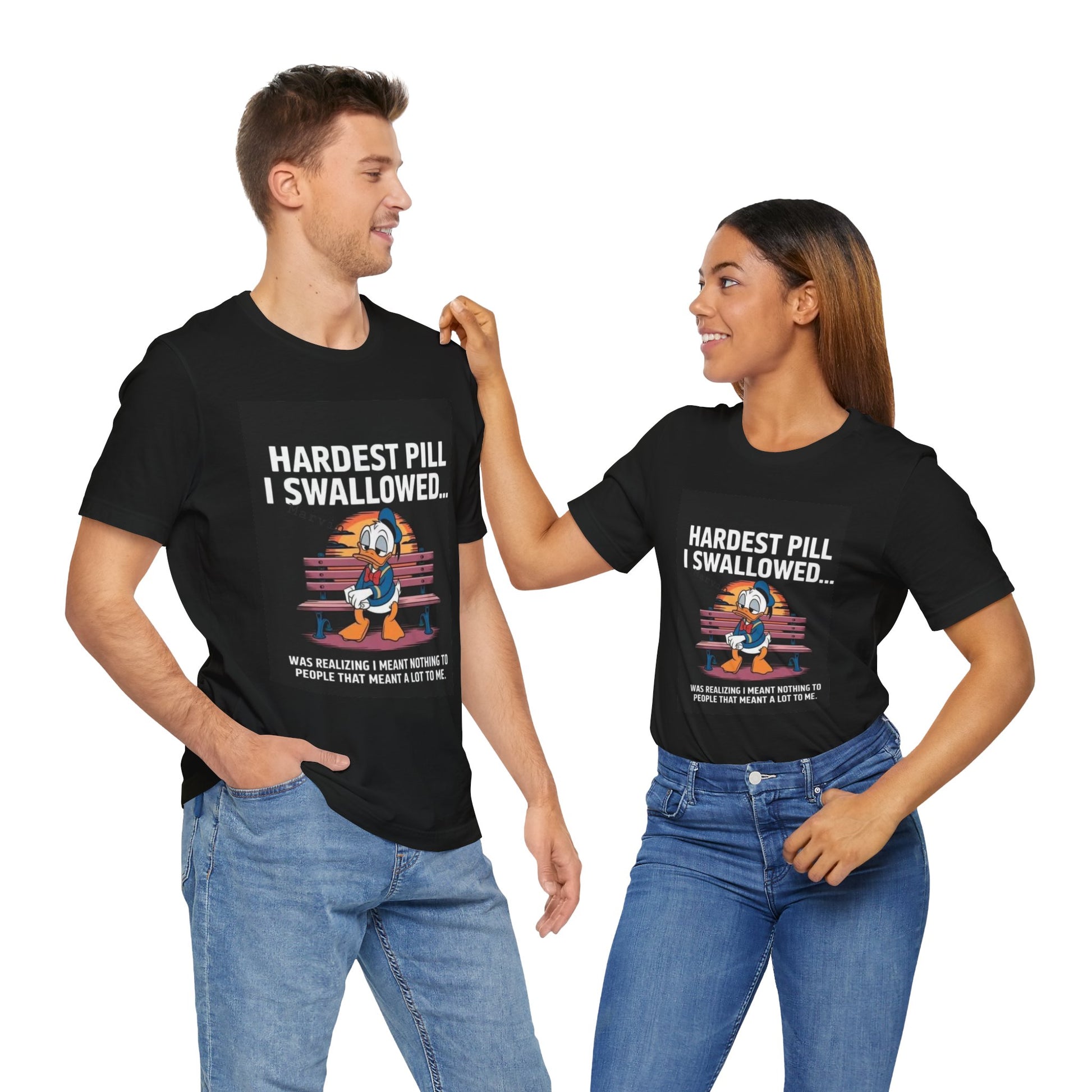Hardest Pill Unisex Jersey Tee - Reflective Graphic T-Shirt for Thoughtful Wearers - Laughing N Style 
