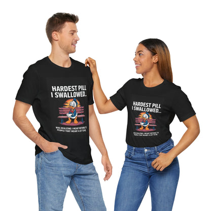 Hardest Pill Unisex Jersey Tee - Reflective Graphic T-Shirt for Thoughtful Wearers - Laughing N Style 