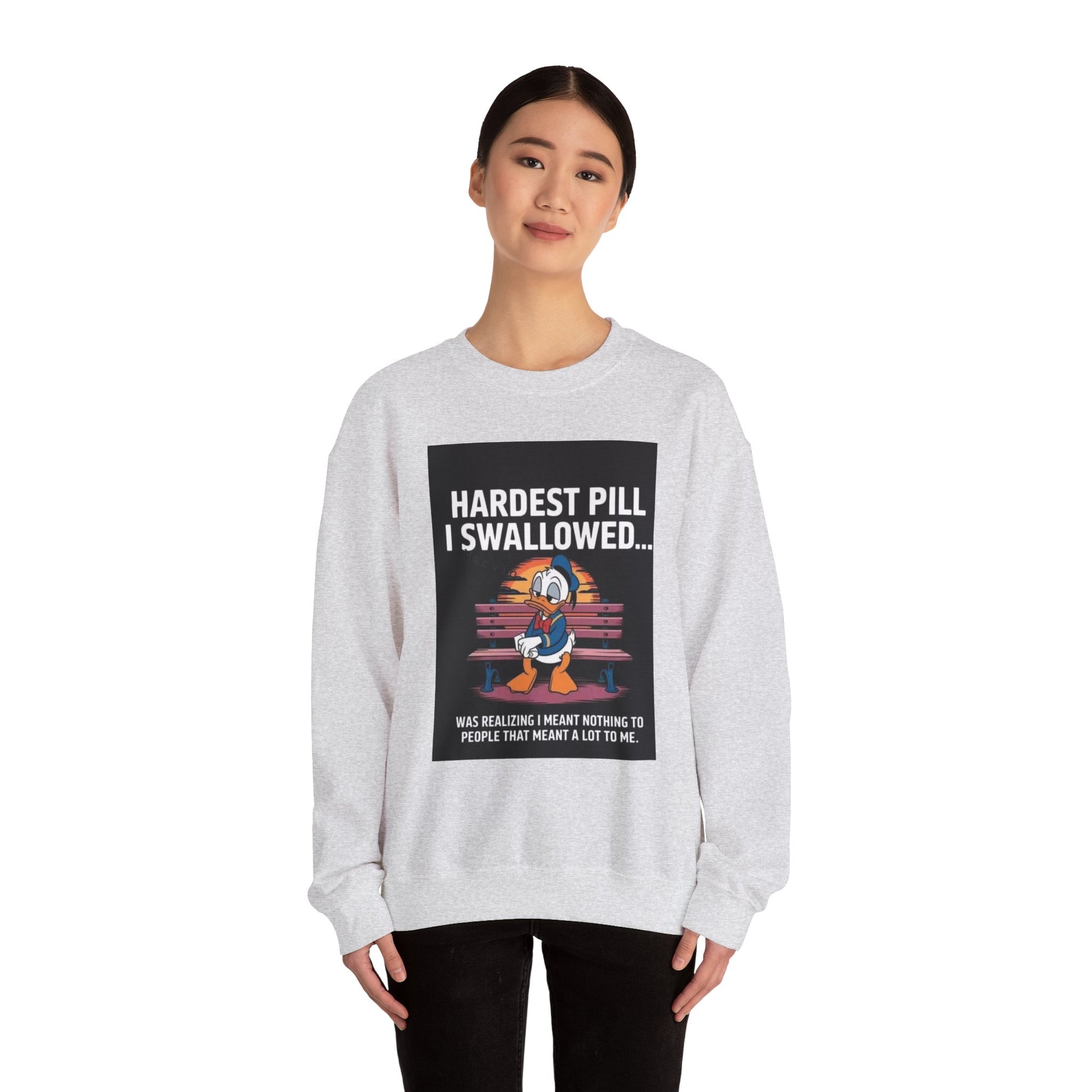 Hardest Pill I Swallowed Unisex Crewneck Sweatshirt - Emotional Comfort Wear - Laughing N Style 