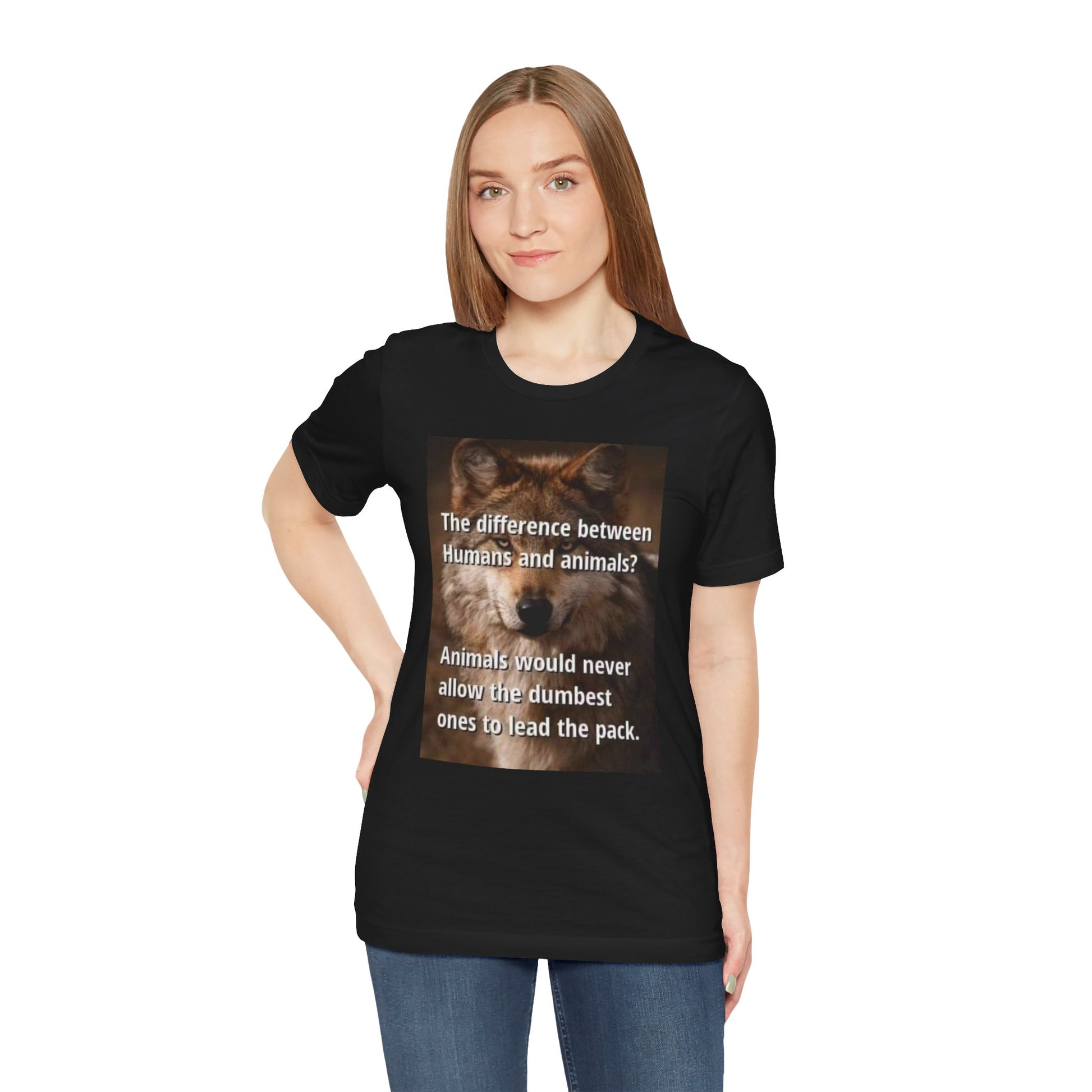 Humorous Animal-Themed Unisex Jersey Tee - "The Difference Between Humans and Animals?" - Laughing N Style 