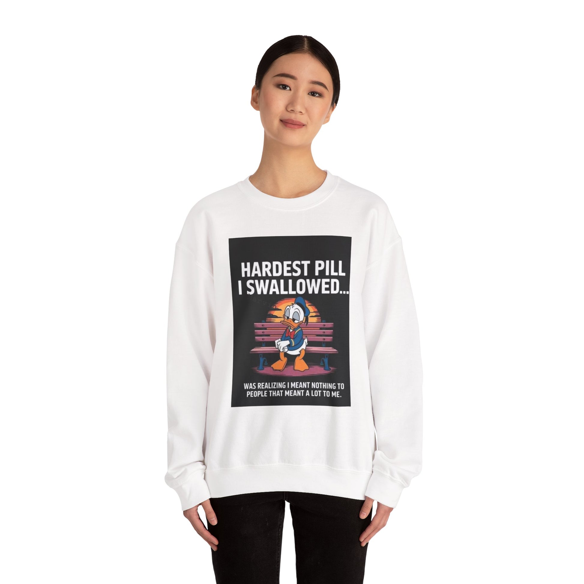 Hardest Pill I Swallowed Unisex Crewneck Sweatshirt - Emotional Comfort Wear - Laughing N Style 