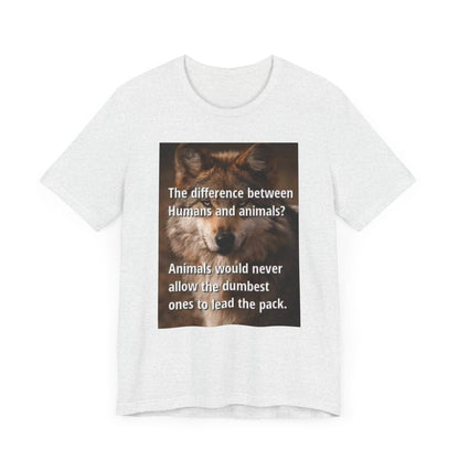 Humorous Animal-Themed Unisex Jersey Tee - "The Difference Between Humans and Animals?" - Laughing N Style 