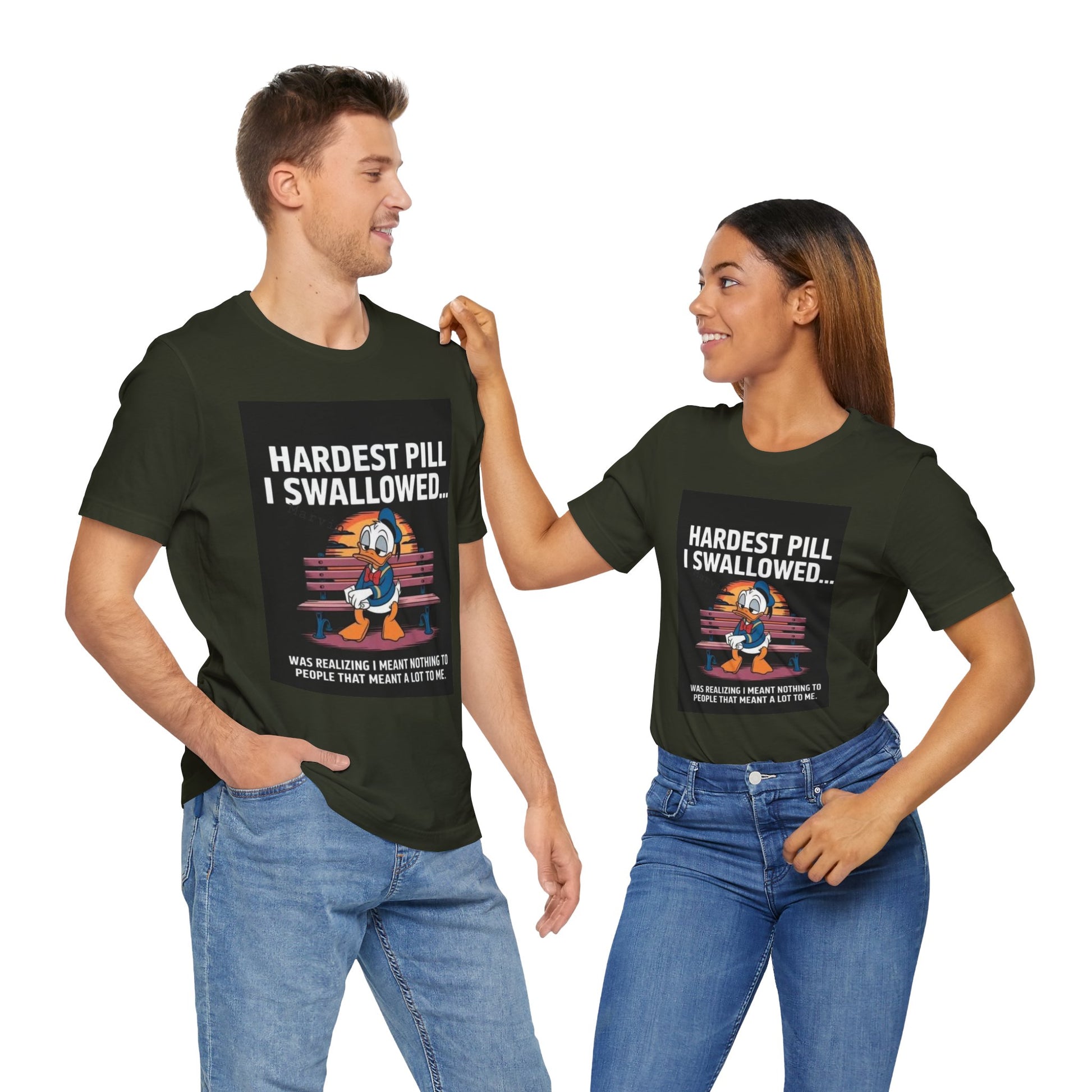 Hardest Pill Unisex Jersey Tee - Reflective Graphic T-Shirt for Thoughtful Wearers - Laughing N Style 