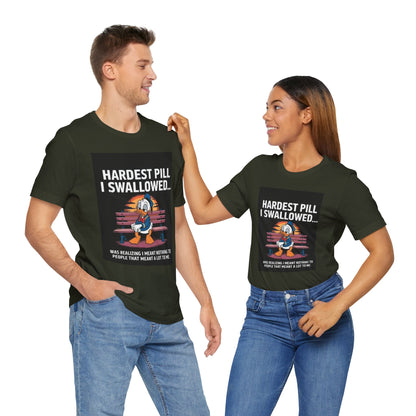 Hardest Pill Unisex Jersey Tee - Reflective Graphic T-Shirt for Thoughtful Wearers - Laughing N Style 
