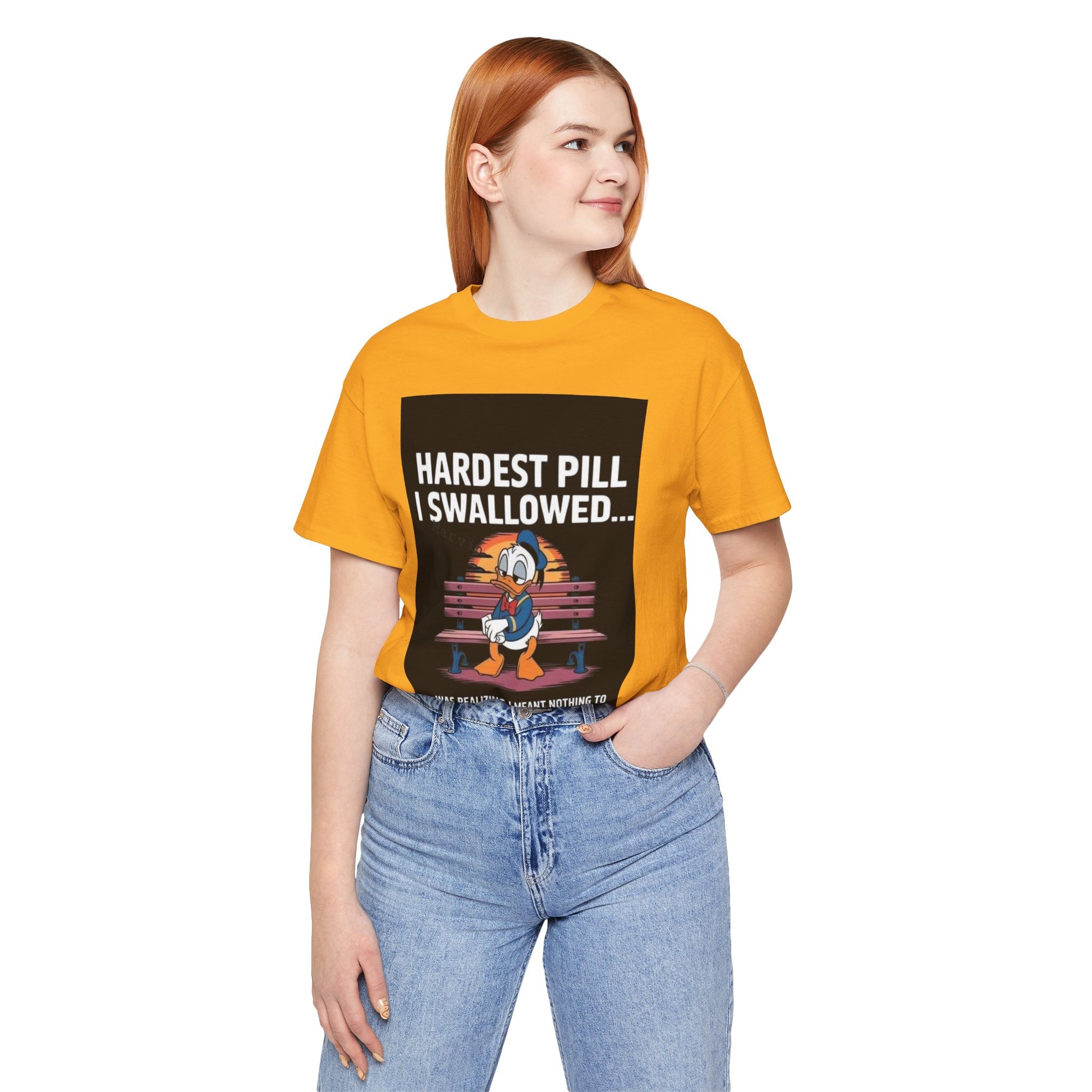 Hardest Pill Unisex Jersey Tee - Reflective Graphic T-Shirt for Thoughtful Wearers - Laughing N Style 