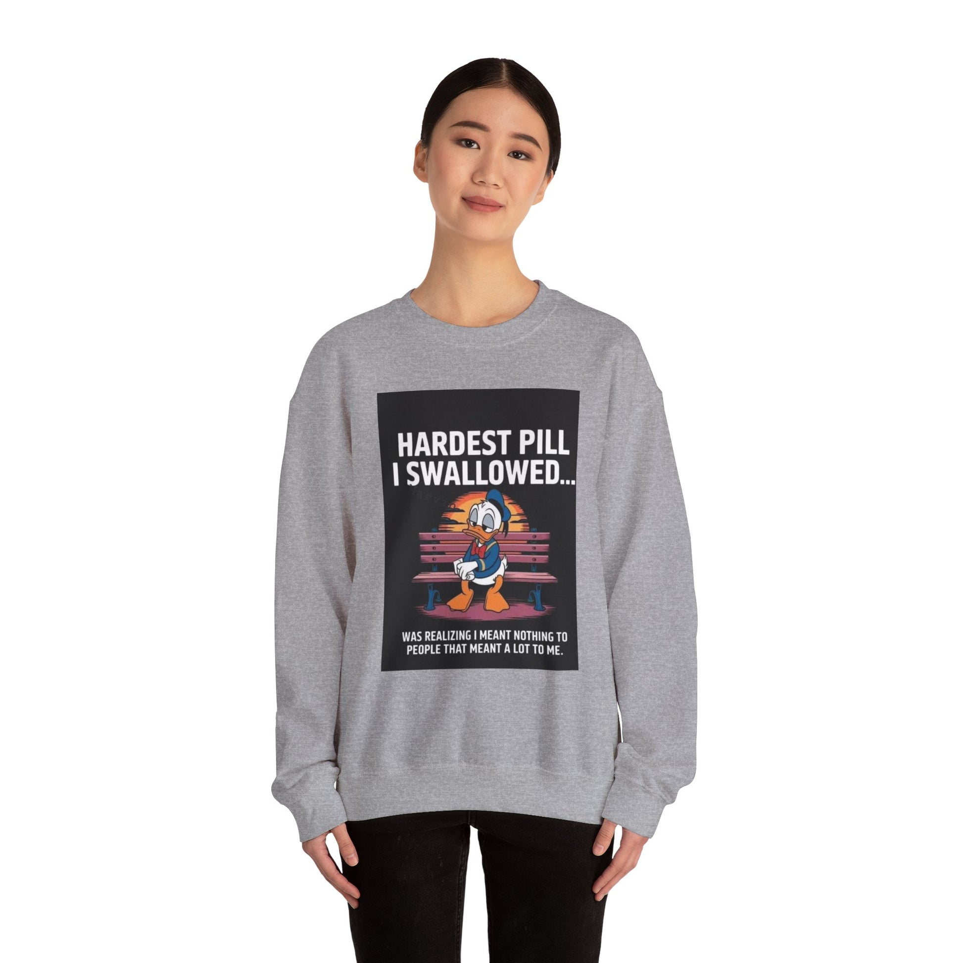 Hardest Pill I Swallowed Unisex Crewneck Sweatshirt - Emotional Comfort Wear - Laughing N Style 