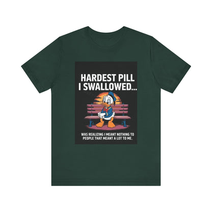 Hardest Pill Unisex Jersey Tee - Reflective Graphic T-Shirt for Thoughtful Wearers - Laughing N Style 