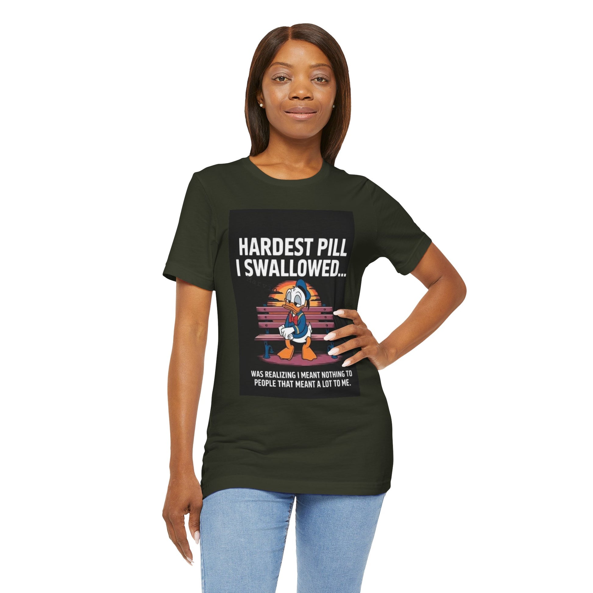 Hardest Pill Unisex Jersey Tee - Reflective Graphic T-Shirt for Thoughtful Wearers - Laughing N Style 