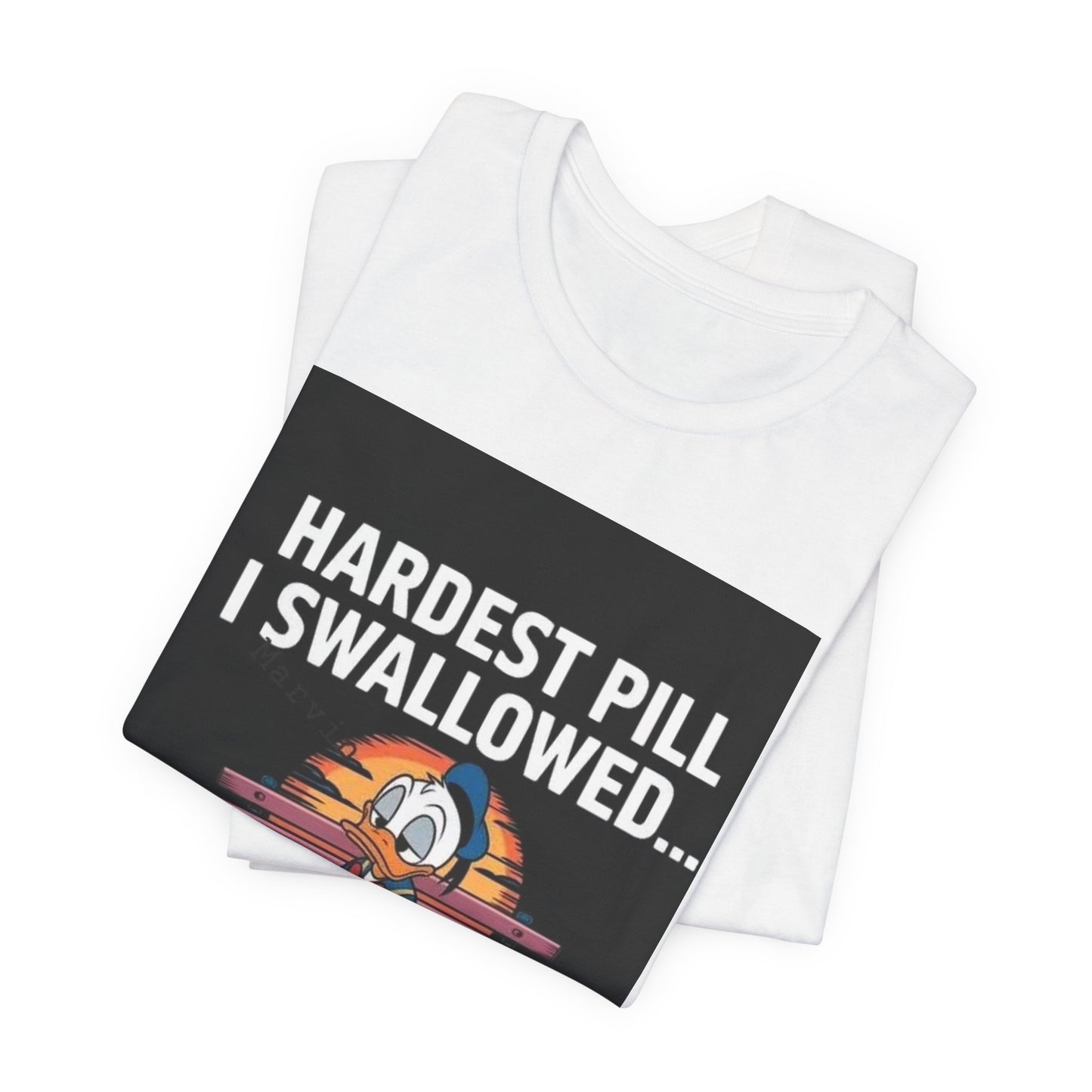 Hardest Pill Unisex Jersey Tee - Reflective Graphic T-Shirt for Thoughtful Wearers - Laughing N Style 