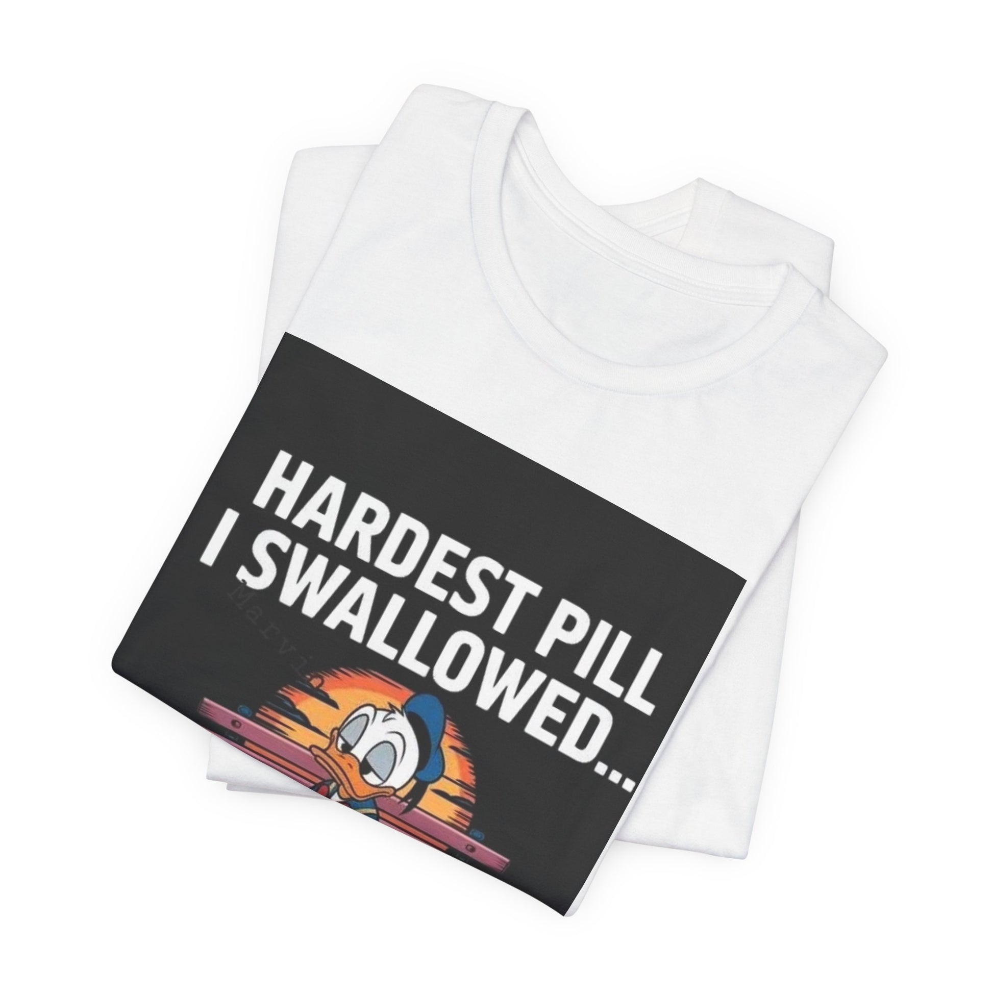 Hardest Pill Unisex Jersey Tee - Reflective Graphic T-Shirt for Thoughtful Wearers - Laughing N Style 