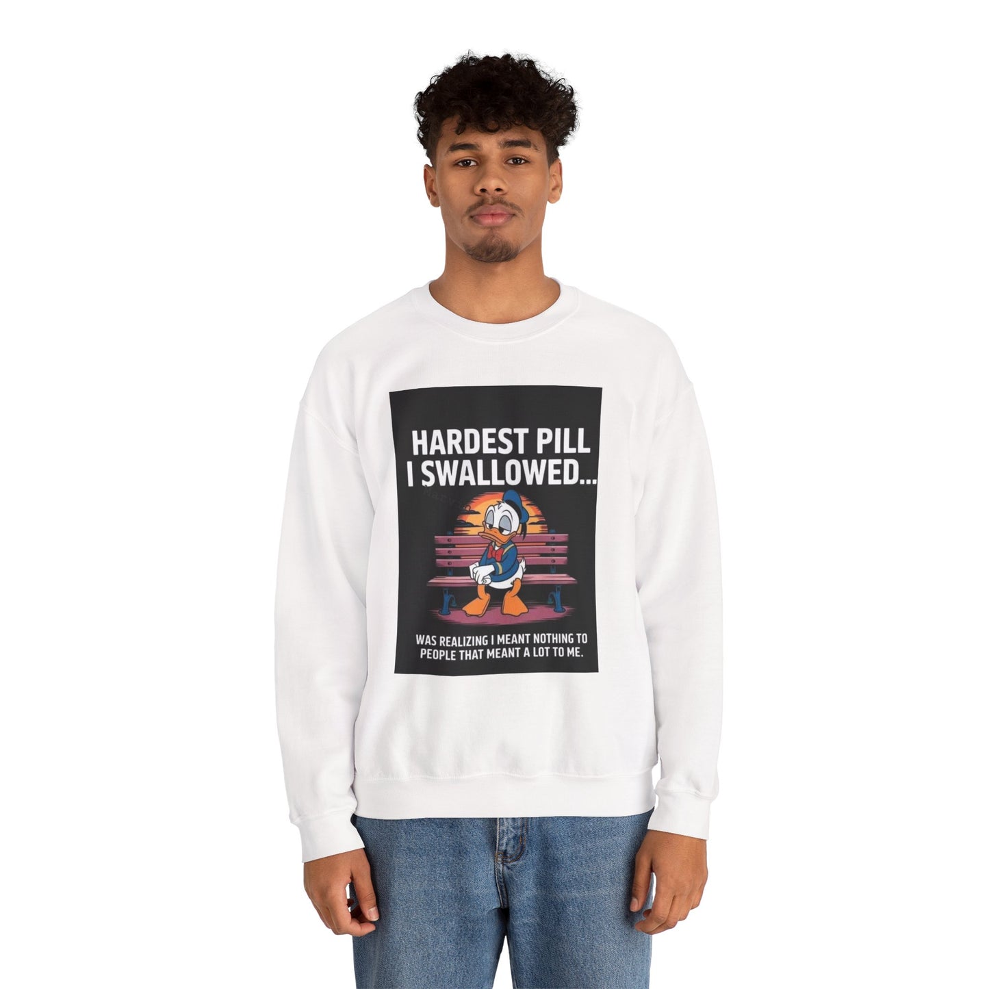 Hardest Pill I Swallowed Unisex Crewneck Sweatshirt - Emotional Comfort Wear - Laughing N Style 