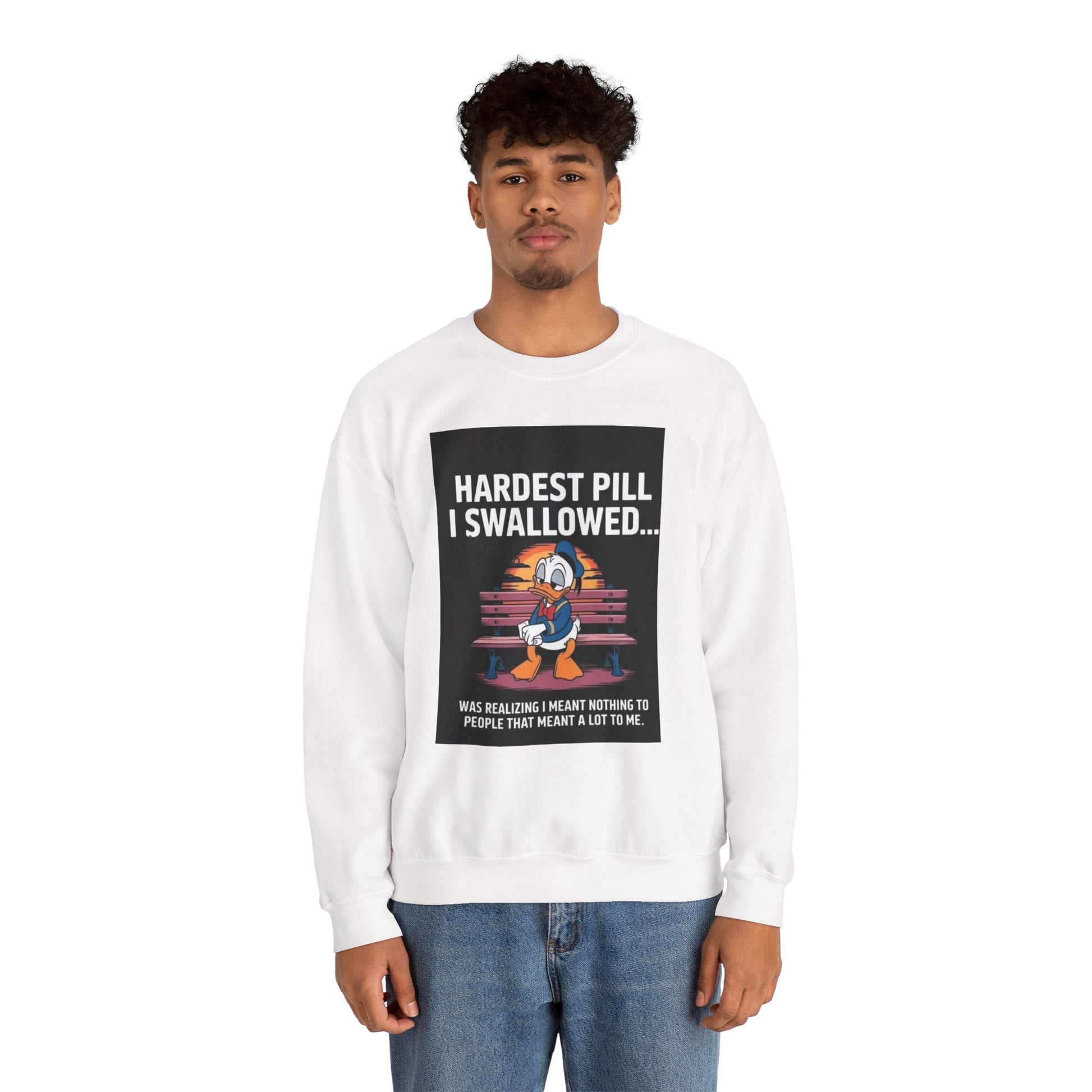 Hardest Pill I Swallowed Unisex Crewneck Sweatshirt - Emotional Comfort Wear - Laughing N Style 