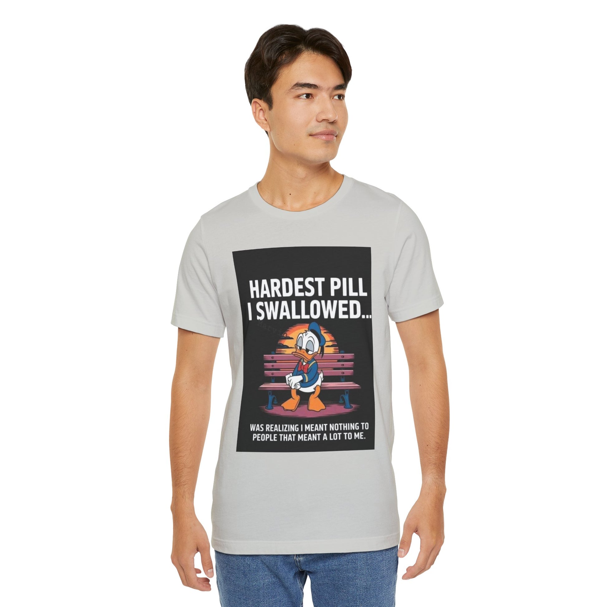 Hardest Pill Unisex Jersey Tee - Reflective Graphic T-Shirt for Thoughtful Wearers - Laughing N Style 