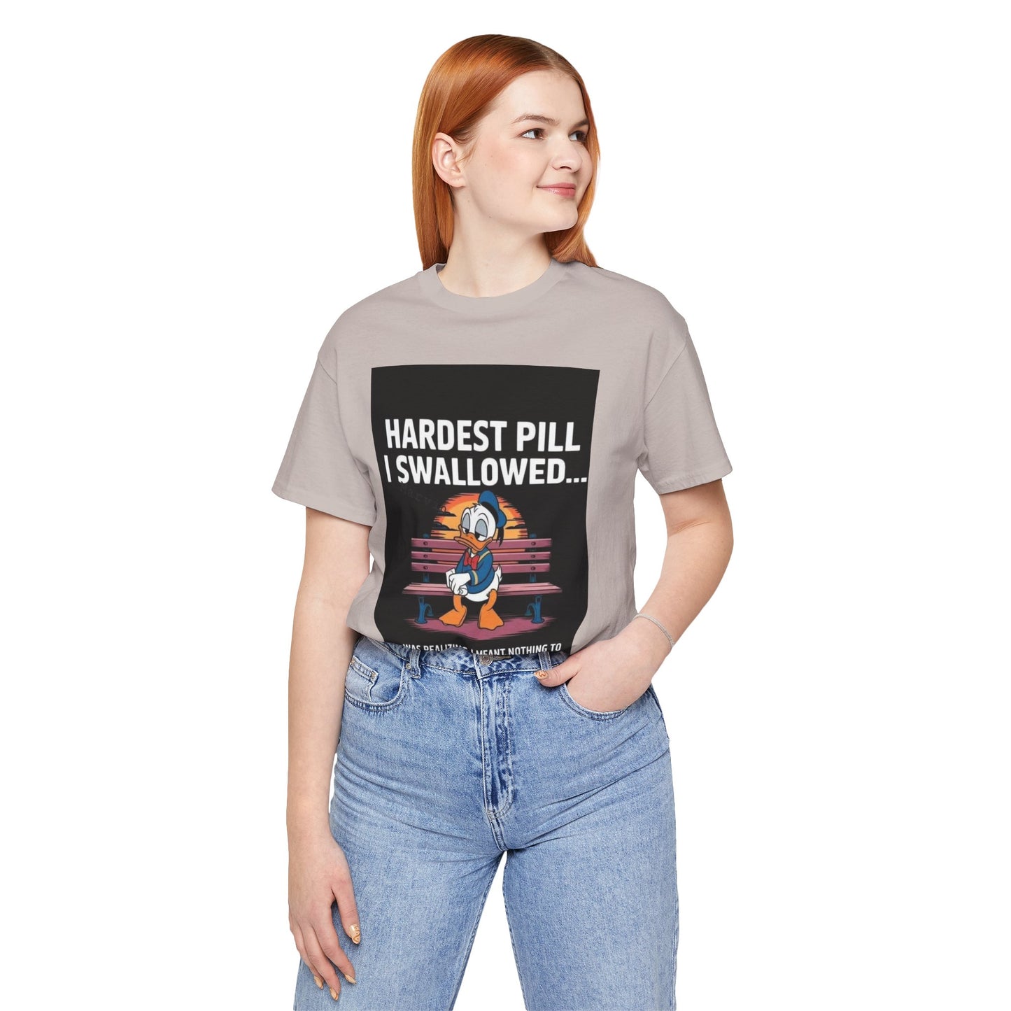 Hardest Pill Unisex Jersey Tee - Reflective Graphic T-Shirt for Thoughtful Wearers - Laughing N Style 